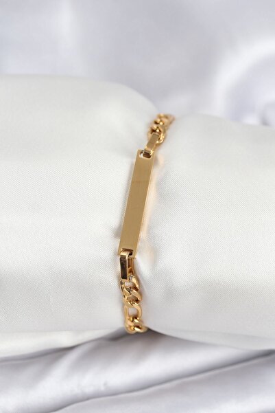 Inure Jewelry 316L Steel Gold Color Women's Bracelet Suitable for Writing Let...