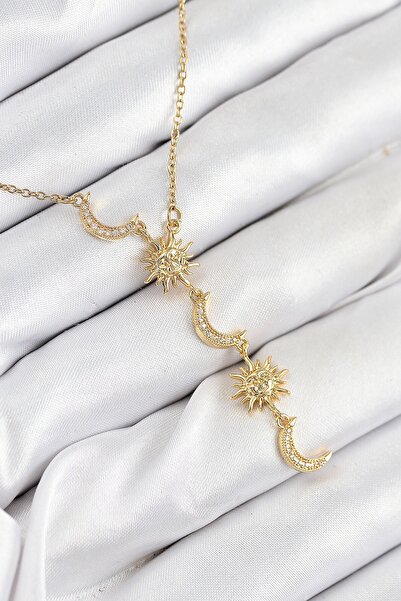 Inure Jewelry قلادة نسائية من الفولاذ 316L مرصعة بحجر الزركون على شكل الشمس و...