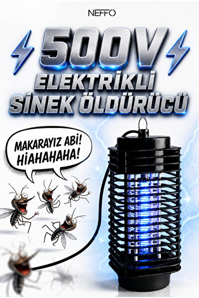 NEFFO 500V Elektrikli UV Sivrisinek ve Haşere Öldürücü Lamba – Yüksek Güçlü S...