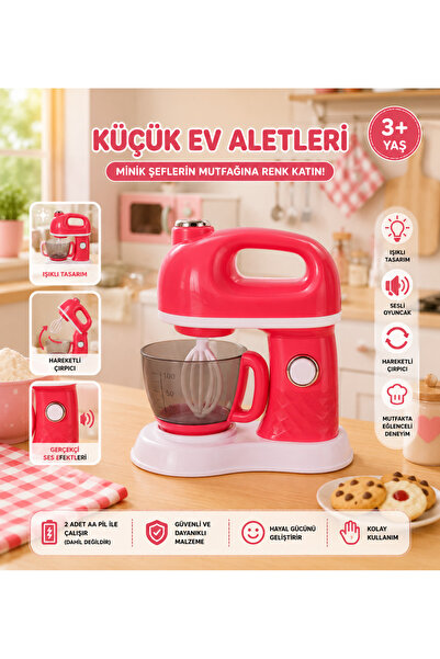 ela777 Sesli Işıklı Pilli 360 Derece Dönen Full Fonksiyon Mikser - Dönen Pill...