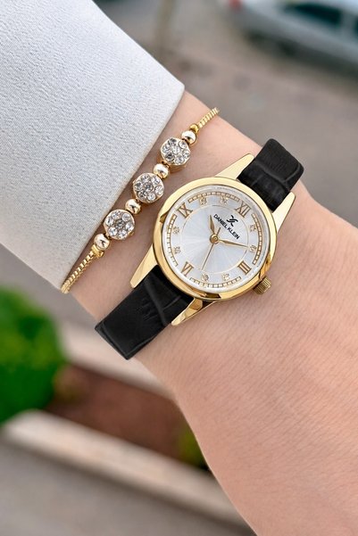 Daniel Klein Kasaza Gold Cord Black Color 25 mm Women's Wristwatch Same as Pictured