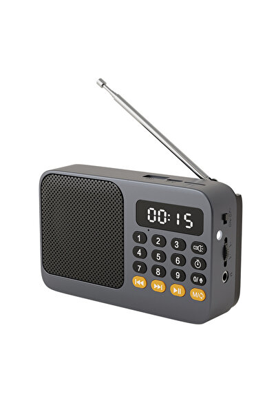 Choice Grey 1PCS LED Display Radio Handheld Rechargeable Digital FM USB TF MP...