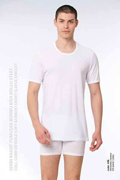 FSM1453 Men's Bamboo Cotton Short Sleeve Undershirt -436