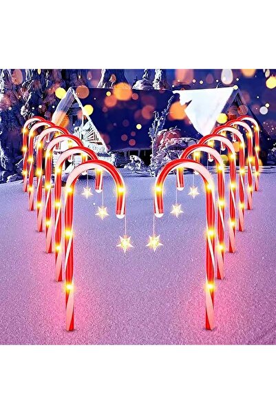 Choice 5pc Red 8pcs/set solar powered garden cane lights, 8-function waterpro...
