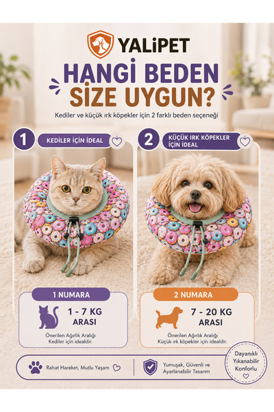 yalıpet Kedi Köpek Boyunluk - Koruyucu Elizabeth Yaka & Tırnak Kesme Yardımcı...
