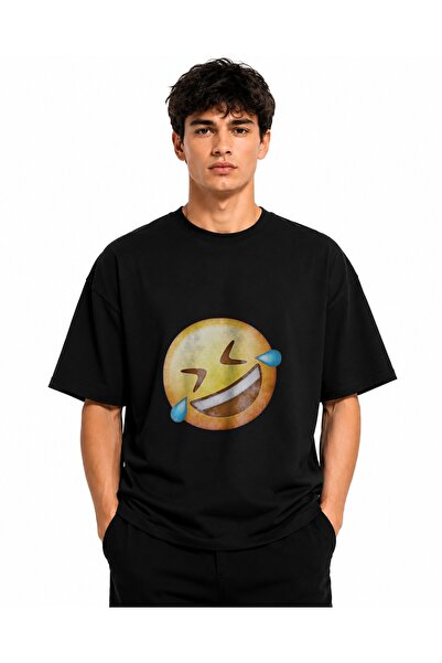 Inscriptie Unisex Premium Cotton Casual T-Shirt "Funny emoji"