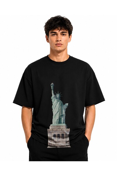 Inscriptie Ουνισέξ Βαμβακερό T-Shirt Υψηλής Ποιότητας  "Άγαλμα της Ελευθερίας...