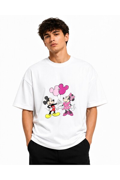Inscriptie Unisex Βαμβακερό T-shirt Υψηλής Ποιότητας "Μίκυ Μάους και Μίνι Μάο...