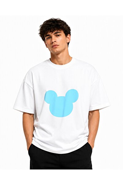 Inscriptie Tricou Unisex Bumbac Premium Casual " Mickey Mouse blue "