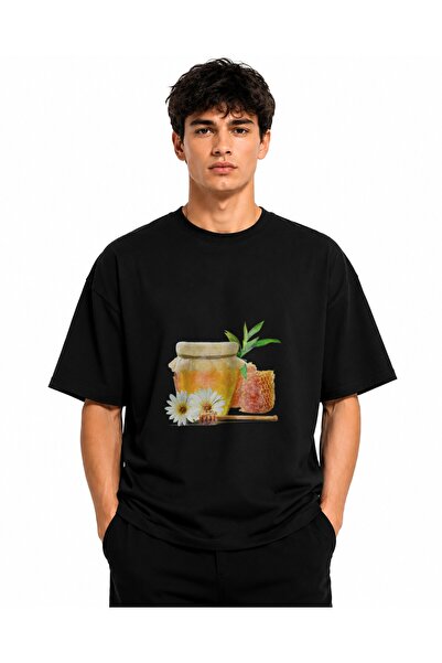 Inscriptie Tricou Unisex Bumbac Premium Casual " Honey with flower "