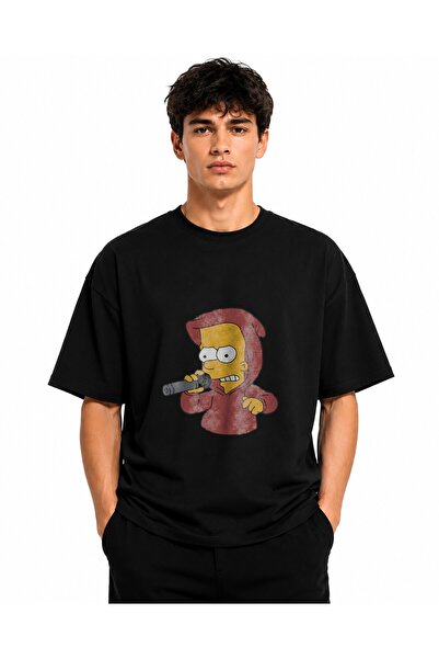 Inscriptie Tricou Unisex Bumbac Premium Casual " Bart simpson rap "