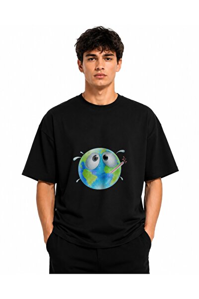 Inscriptie Ουνισέξ Βαμβακερό T-Shirt Υψηλής Ποιότητας "Sick Planet 2"