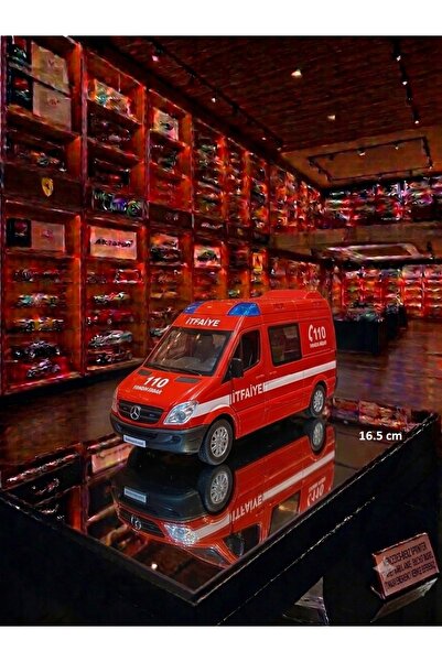 OYUNCAKSAHİLİ İtfaiye Aracı Diecast 16.5 cm Metal Oyuncak 4 Farklı Siren Sesl...