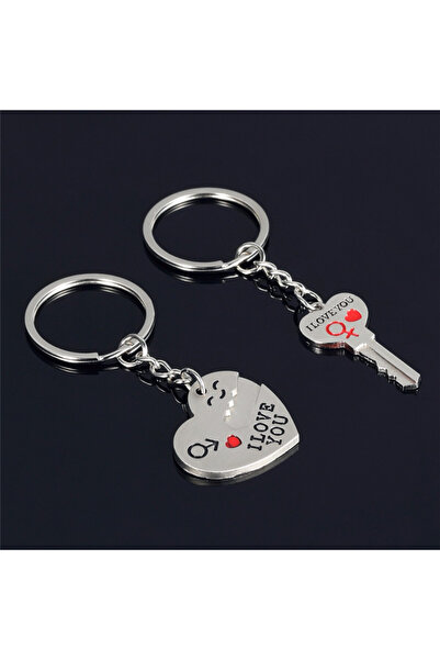 Choice Sliver Couple Keychain Creative Secret Love You English Couple Metal A...