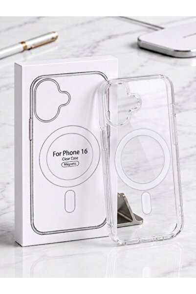 Iphone 16 Uyumlu Şeffaf Premium Kutulu Telefon Kılıfı, Güçlü Koruma ve Şık Tasarım (MagSafe Uyumlu)