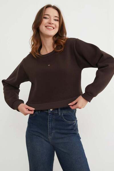 Fulla Moda Hanorac crop cu 3 fire cu accesorii inimă