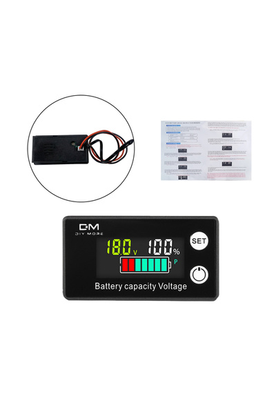 Choice Color 6133A 2-Wire Voltmeter DC 8V-100V LCD Battery Capacity Indicator...