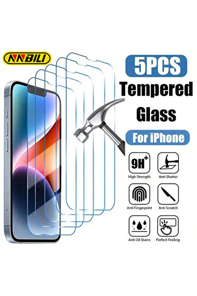 Choice18 5Pcs tempered glass iPhone 14 Pro NNBILI 5Pcs HD Clear Tempered Glas...