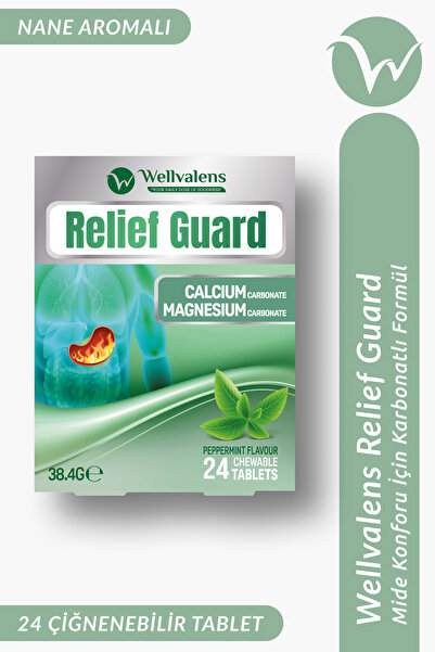 Wellvalens Relief Guard Çiğnenebilir Tablet Nane Aromalı Kalsiyum Karbonat Ma...