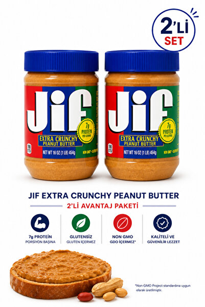 Jif Extra Crunchy Ezme 454 gr 2'li Set