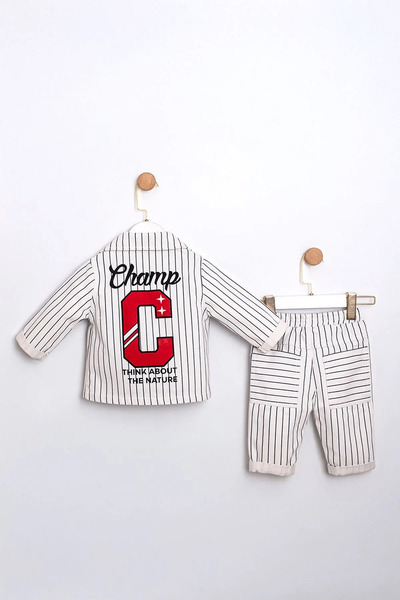 HAUSEkids 9-24 Months Prince Leo Baby Boy 3-Piece Set-Ecru