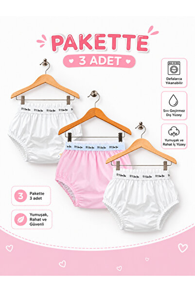 Özyıldırım Çarşı Pazar Çocuk Alıştırma külodu+Emici Külot+Yıkanabilir+3 Lü Set