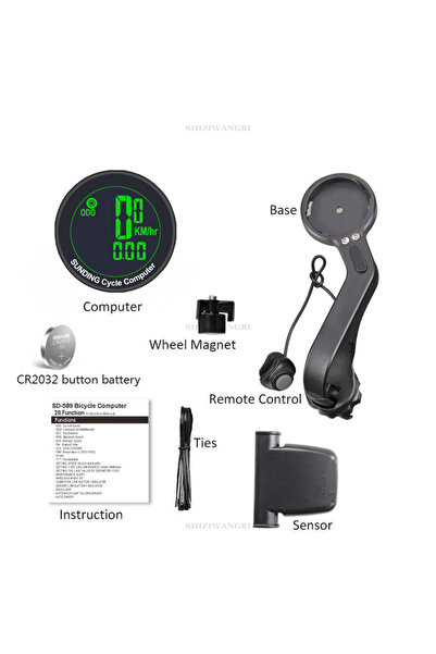 Choice Green light Wireless Bike Computer Waterproof Bicycle Odometer Multi F...