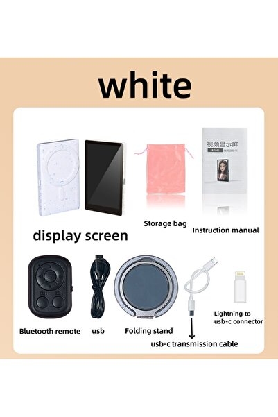 choice2 WHITE Phone Selfie Monitor Screen Wireless Magnetic Mount Vlog Phone ...