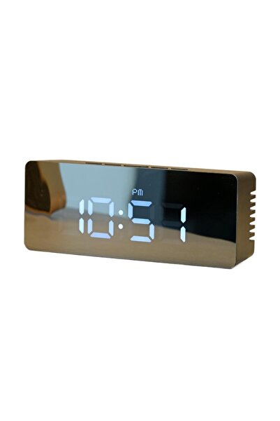 Choice black Electronic Mirror LED Digital Alarm Clock, Temperature Date Disp...