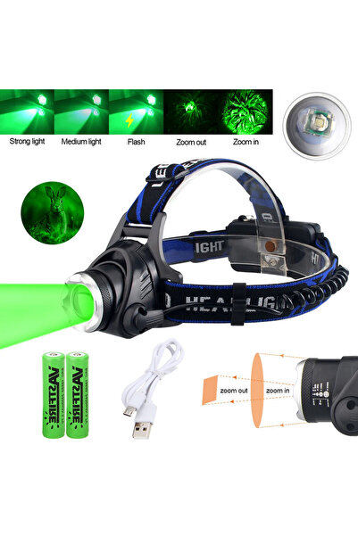 choice2 Green with battery Headlamp Red Light Green Head LED Flashlight Outdo...