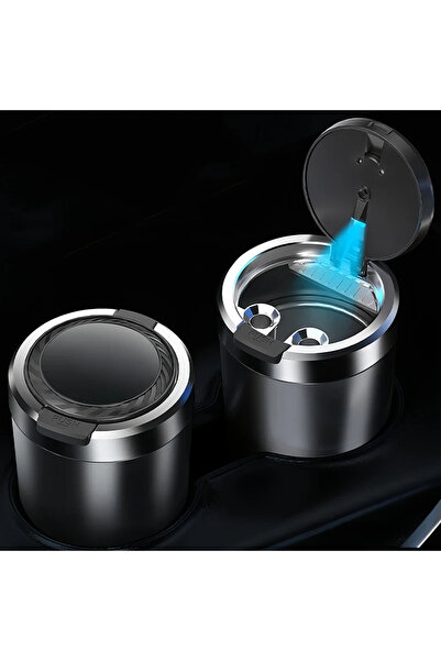 Choice1 Silver Car Ashtray With LED Light Universal Alloy Ash Tray Car Retard...
