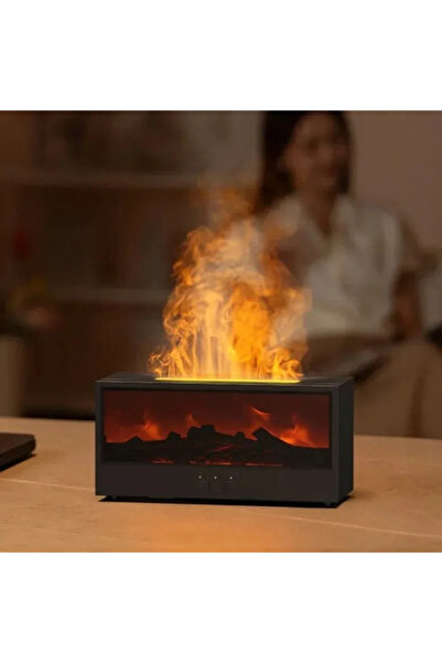 Choice1 black Simulated 3D flame aromatherapy machine, essential oil humidifi...