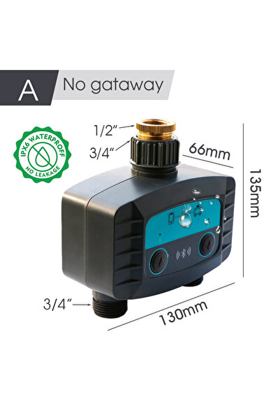 Choice1 مؤقت مياه ذكي ثنائي الاتجاه، صمام لولبي لري الحدائق متوافق مع الواي ف...