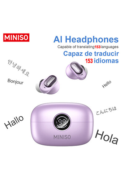 choice2 MINISO Purple AI MINISO MS105 Wireless Bluetooth Headphones AI Transl...