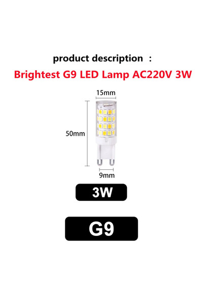 Choice 1 PCS Cold White 220V G9-3W Brightest AC 220V G9 LED Lamp 3W 5W 7W Cer...