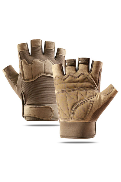 Choice XXL Brown Half Finger Anti Slip Gloves Advanced Gloves Suitable for Cy...