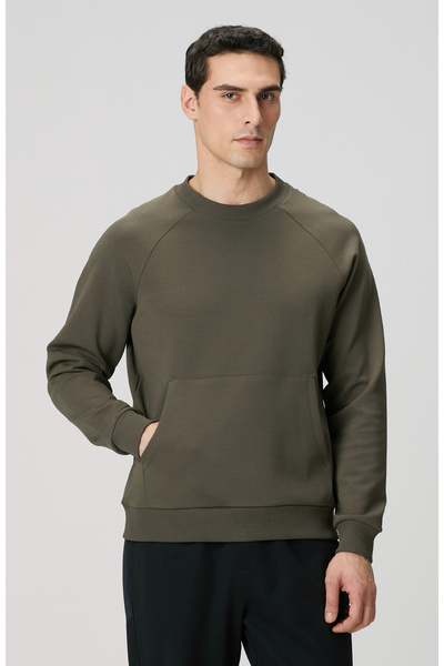 Network Haki Kanguru Cepli Sweatshirt