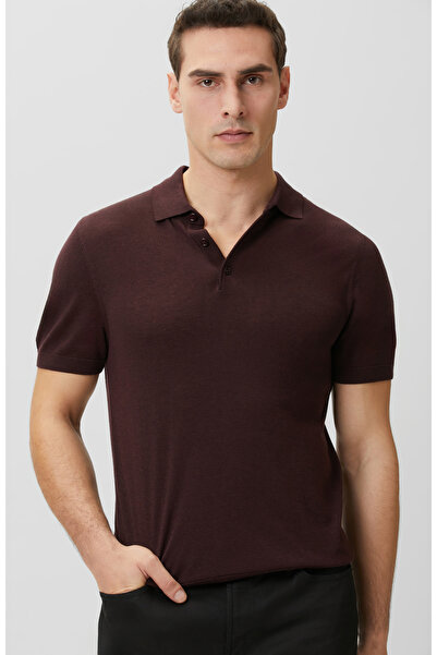 Network Bordo Polo Yaka Basic Triko Kazak