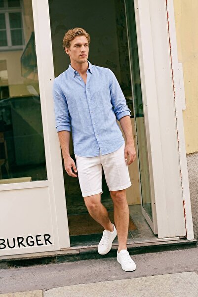 SMILE Akela Blue Linen Shirt