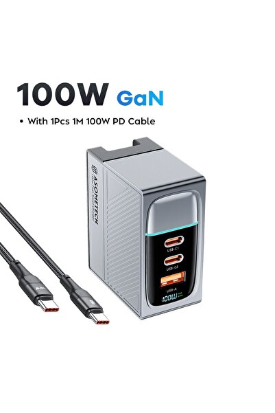 Choice EU Plug 100W GaN With Cable ASOMETECH 100W GaN Charger QC4.0 PD 67W 65...