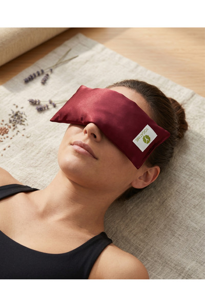 Yogatime Eye Pillow – Burgundy - Lavender Scented Relaxing Silk Satin Eye Patch