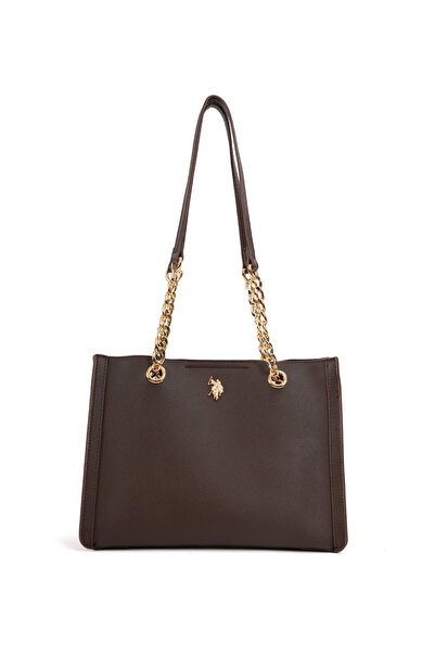 U.S. Polo Assn. حقيبة كتف نسائية بنية اللون Us26597