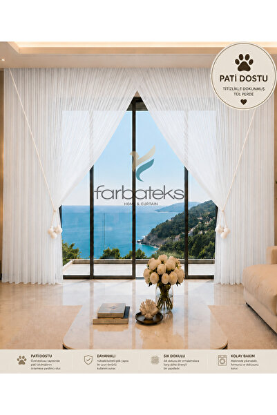 farbateks White Color, Pet-Friendly, Mesh-Textured, Iron-Free, Double-Breaste...