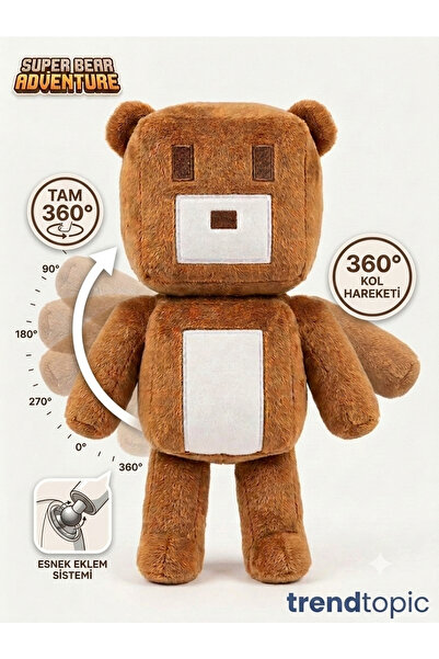 Petish Peluş Oyuncak Süper Bear Baaren 30 cm Mor