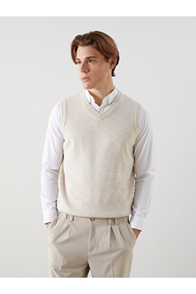 LC Waikiki Nevavm Standard Fit V-Neck Men's Knitwear Sweater