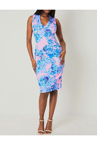Evendi Rochie scurta, Roz/albastru