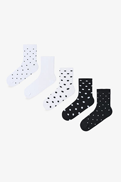 Penti Black and White Relax Dotted 5-Piece Socks