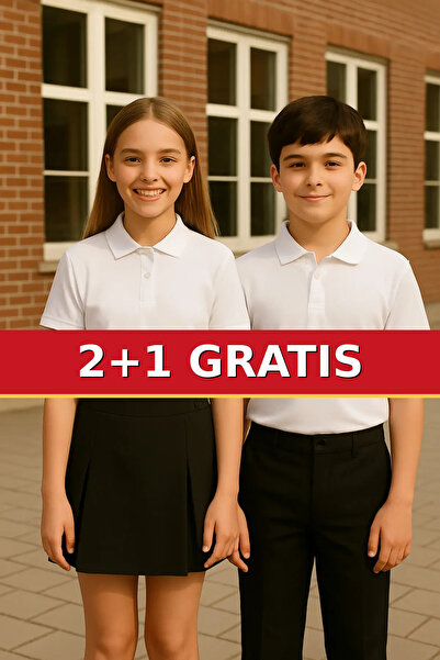 OEM Tricou Polo Școlar Junior Unisex Alb