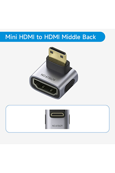 choice2 محول HDMI صغير من هاجيبيس، من Mini HDMI إلى HDMI، بزاوية 90 درجة، ذكر...