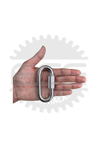 EgeÇelikHalat Oval Karabina Galvanizli 1 Adet Kanca Olta Dağcılık Kamp Malzemeleri Salıncak Anahtar Askı